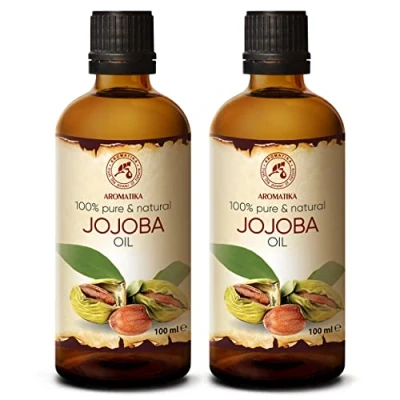 Image of Gold Native Jojoba Oil 2x100ml Cold Pressed Argentina Simmondsia Chinensis Seed 100% Pure &amp; Natural Intensive Facial Care Hair for Massage Body