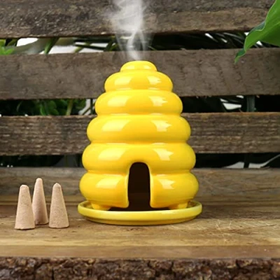 Image of Gift Republic Beehive Incense Burner, Yellow