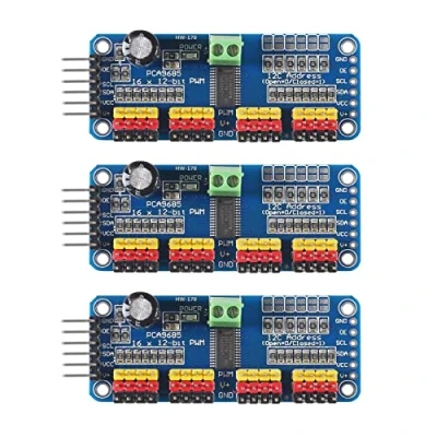 Image of AEDIKO 3pcs PCA9685 Module Controller 16 Channel 12 Bit PWM Servo Driver Board IIC Interface
