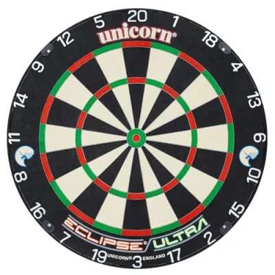 Image of Unicorn Dartboard Eclipse Ultra Visible White Number Ring Championship Quality Sisal Bristle Staple Free Construction
