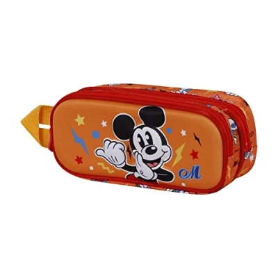 Image of Disney Mickey Mouse Whisper 3D Double Pencil Case, Orange, 22 x 9.5 cm