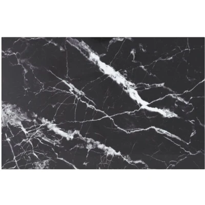 Image of vidaXL Table Top Black 100x62 cm 8mm Tempered Glass with Marble Design