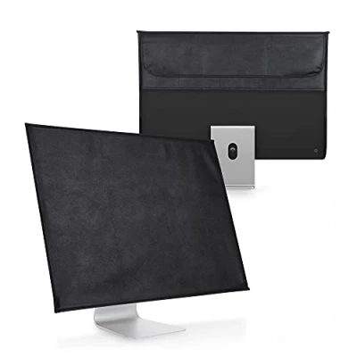 Image of kwmobile Cover Compatible with 24 26&quot; monitor 3 IN 1 Case Storage for Mouse, Keyboard Black