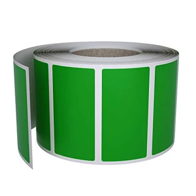Image of Rectangular Green Sticker Labels Rolls 4cm x 2cm (40mm 19mm) Permanent Adhesive 500 Pack by Royal