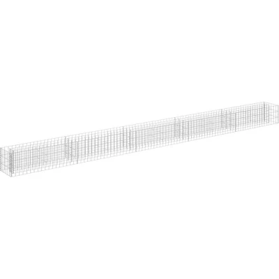 Image of vidaXL Gabion Raised Bed Galvanised Steel 450x30x30 cm