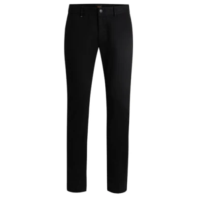 Image of BOSS Mens Chino Slim fit Chinos in Stretch Cotton Satin