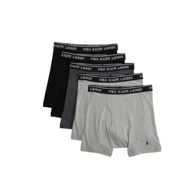 Image of RALPH LAUREN Polo P5 Classic Fit Cotton Boxer Briefs, 2 Andover Heather/Madison Heather/2 Black, XXL