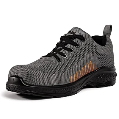 Image of Black Hammer Safety Trainers Mens Composite Toe Lightweight, Slip &amp; Puncture Resistant, Comfortable Professional Grade Trainer Work Shoe S1P SRC 2222 (12 UK,Grey)