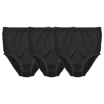 Image of Undercover Ladies 3 Pack Pointelle Full Briefs BR742 Black 12 14