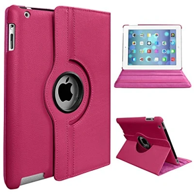 Image of Rotate 360 Leather Case For Apple iPad Air 1 (2013) 2 (2014) and 5th Generation (2017) 6th (2018) (Pink)