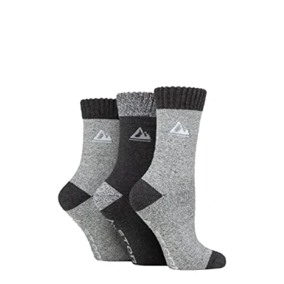 Image of Women&#039;s 3 Pair Storm Bloc Poly Blend Cushioned Boot Socks Charcoal / Grey 4 8 Ladies