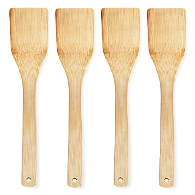 Image of Joeji&#039;s Kitchen Set of 4 Bamboo Wooden Spatulas Premium Cooking Spatula for Home Sustainable