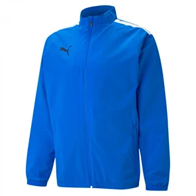 Image of Puma Men&#039;s teamLIGA Sideline Jacket, Electric Blue Lemonade White, size: L