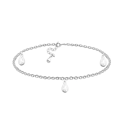 Image of Sofia Milani Women&#039;s Anklet 925 Silver Zirconia Pendant A0005