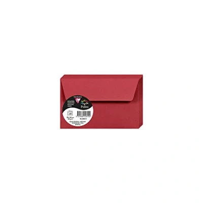 Image of Clairefontaine Ref 5581C Pollen Adhesive Envelopes (Pack of 20) 90 x 140mm Sized, 120gsm Paper, Printer Compatible, Acid Free, Strip for Easy Seal intensive Red