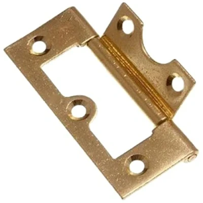Image of Merriway® BH01742 (2 Pcs) EB Bi Fold Non Mortise Flush Hinge, 75mm (3 inch) Brass Plated Pack of 2 Pieces
