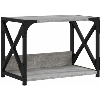 Image of vidaXL Printer Stand 2 Tier Grey Sonoma 44x26x31.5 cm Engineered Wood