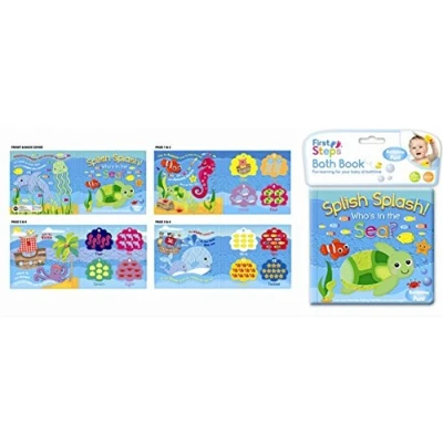 Image of SOFT BABY BATH BOOK EDUCATIONAL TOY 6 MONTHS WATERPROOF SEA AND ALPHABET ANIMALS CHOOSE (PACK OF TWO)