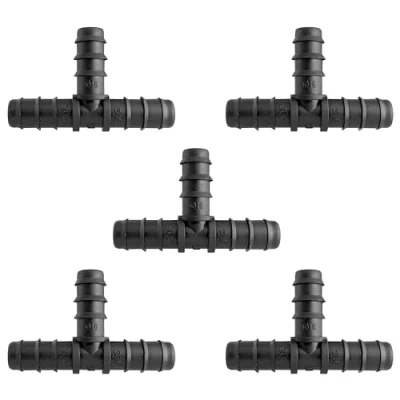 Image of Garden Automatic Watering Irrigation Water Supply Hose (LDPE) 13mm Internal,16mm External,Length 10m (Pack of 5 tee)