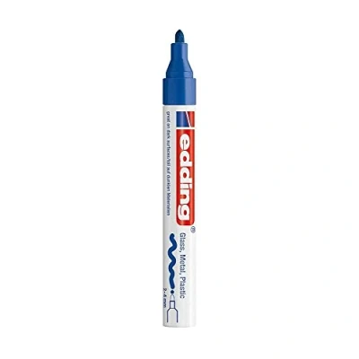 Image of edding 750 gloss paint marker copper 1 round nib 2 4 mm pen for glass, pebbles, wood, plastic, paper waterproof, high coverage