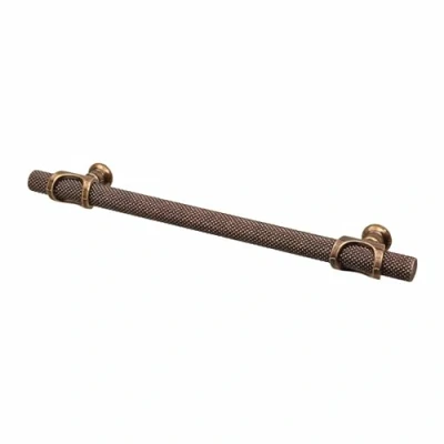 Image of Decoranddecor Amelia Knurled T bar Kitchen Cupboard Cabinet Handle Aluminium (160mm, Antique Copper)