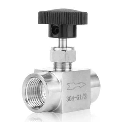 Image of Straight Needle Valve Stainless Steel BSPP Female Thread for Transmission Of Water, Gas, Oil, Fuel And Other Media(1/2&quot;)