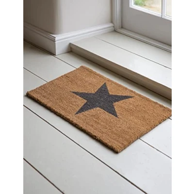 Image of Garden Trading Star Doormat Natural Crafted in Coir Indoor Use Only H2 X W65 D40cm