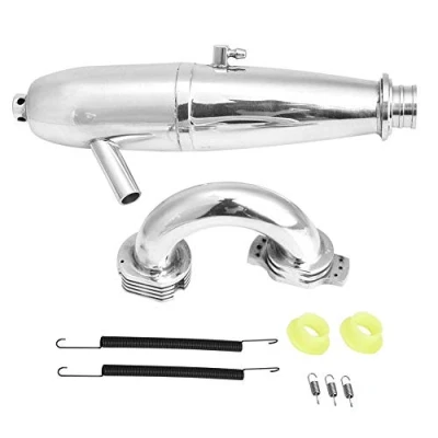 Image of RC Car Exhaust Pipe, Aluminium Alloy Dual Joint Tube for HSP Redcat 1/8 Car/SH GO 21/28CXP Engine Model Upgrade Part Accessory