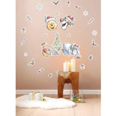 Image of Disney Deco Stickers by Komar Winnie The Pooh Christmas Size: 50 x 70 cm 26 Pieces Wall Stickers, Children&#039;s Room Decoration,