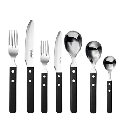Image of Robert Welch Trattoria Bright, 56 Piece Cutlery Set for 8 People. Made from Stainless Steel. Dishwasher Safe.