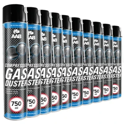 Image of AABCOOLING 9 x Compressed Gas Duster 750ml Air for Cleaning Computer, Keyboard, and Other Office Equipment, Laptop Cleaner, PC Kit, Duster, Can of Air, Aerosol, Canned