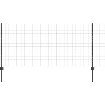 Image of vidaXL Garden Fence Set of 2 Grey Powder Coated Steel 25 x 1 m