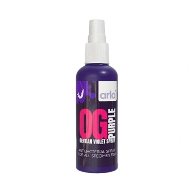 Image of arlo. OG Purple 100ml Antibacterial Spray for Specimen Fish Gentian Violet Solution Essential Angling Wound Care &amp; Bacterial Protection Hook