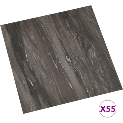 Image of vidaXL Self adhesive Flooring Planks 55 pcs PVC 5.11 m² Dark Grey