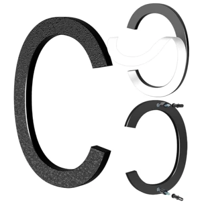 Image of Yafimea 6 Inch Black House Numbers, Large Self Adhesive or Screw On Numbers with 3D Floating Shadow Effect, Fit for Outdoor Gate Fence Wall (C)
