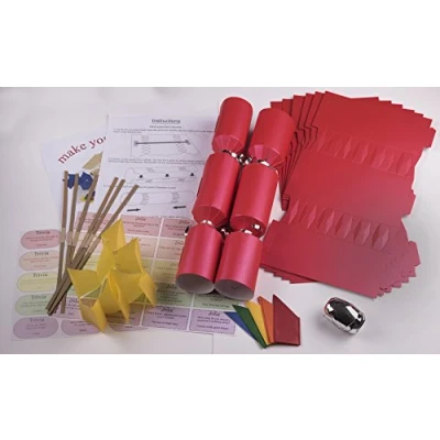 Image of 10 X Make Your own Large (14 / 35cm) Christmas Cracker Kits Red