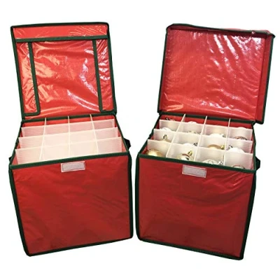 Image of Selections Christmas Bauble Decorations Storage Box Bag (Pack of Two)