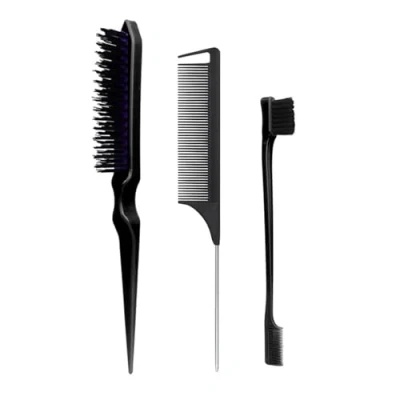 Image of 3Pcs Hair Comb Brush Set Teasing Rat Tail For Back Brushing Combing