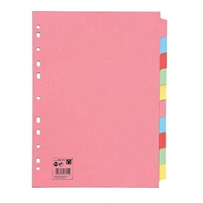 Image of 5 Star Office Subject Dividers Multipunched Manilla Card 10 Part A4 Assorted (3)