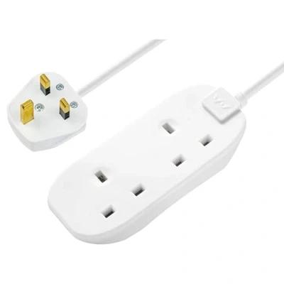Image of Masterplug Two Socket Extension Lead, 5 Metres, White