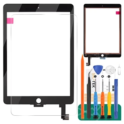 Image of For Ipad 6 Air 2 A1566 A1567 Touch Screen Replacement Digitizer Glass Assembly Kits Free tempered film, glue and tools,Not LCD Screen. (Black)