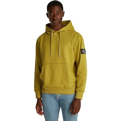 Image of Calvin Klein Men’s Badge Hoodie, Green (Willow), 3XL
