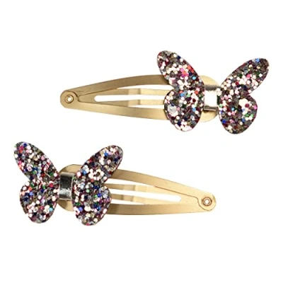 Image of Children&#039;s Fairies In The Garden Glitter Butterfly Hair Clips (set Of 2)