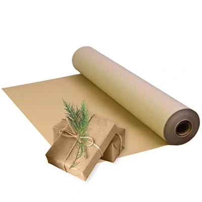 Image of Triplast Brown ECO Kraft Paper (400mm x 30m) Biodegradable &amp; Recyclable Multipurpose Wrapping Roll with a Premium Rustic Finish Ideal for Gift Wrapping, Parcel Packing, Arts Craft