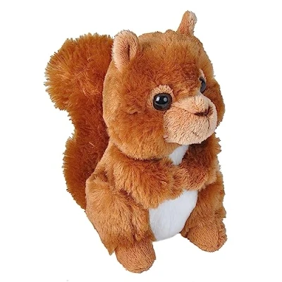 Image of Wild Republic Hug&#039;ems Soft Toy, Gifts for Kids, Red Squirrel Cuddly Toy 18cm