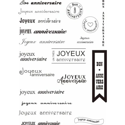 Image of Words Clear Stamps for Card Making,14x18cm French Common Transparent Silicone Stamp Scrapbooking Photo Album Decorative