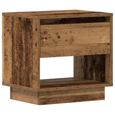 Image of vidaXL Nightstand/Bedside Cabinet Rectangular Rustic Table Brown Reclaimed Wood with Storage for Bedroom/Guest Room