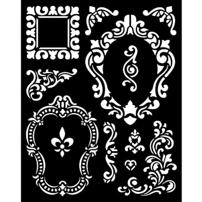 Image of Stamperia International Thick Stencil Alice Frames, Various, 20 x 25 cm