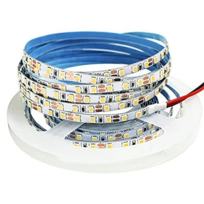 Image of Tesfish 12V LED Strip Lights, 5mm Wide Ultra Thin Warm White 3000K 5M 2835 IP20 120 LEDs/M, Total 600LEDs Rope Lights Light Strips for Bedroom, Kitchen, Advertising Decoration