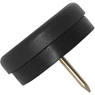 Image of Adsamm® / 32 x Glides in plastic with nail and rubber cushion Ø 1,18&#039;&#039; (Ø 30 mm) black round Premium quality furniture sliders bumper by